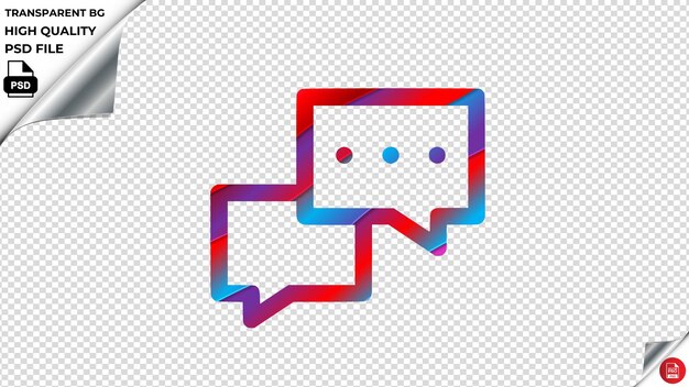 PSD online chat vector icon rood blauw paars lint psd transparant