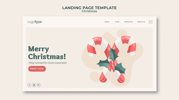 Online christmas shopping template landing page