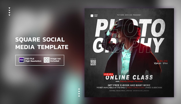 PSD online class social media template