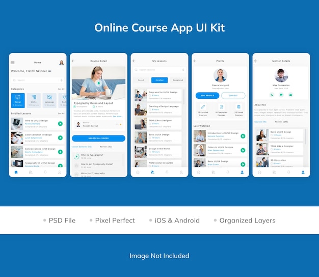 Online course app ui kit