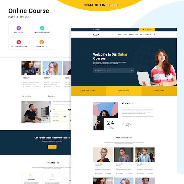 Online Course template UI