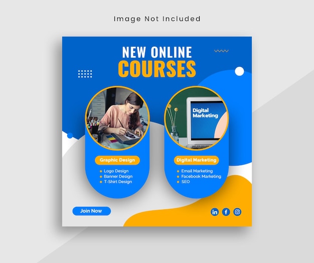 Online course or webinar social media banner post