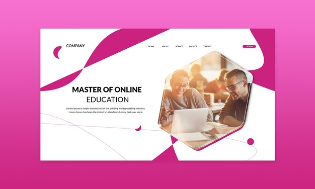 Online education landing page template for social media marketing