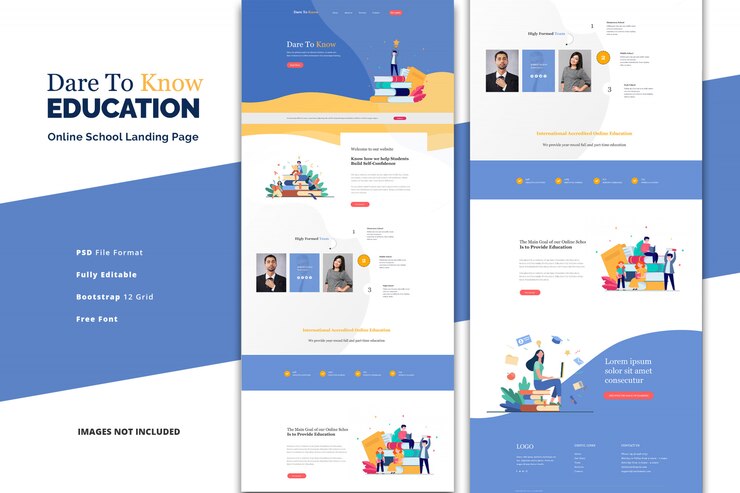 PSD online education for primary and secondary school landing page