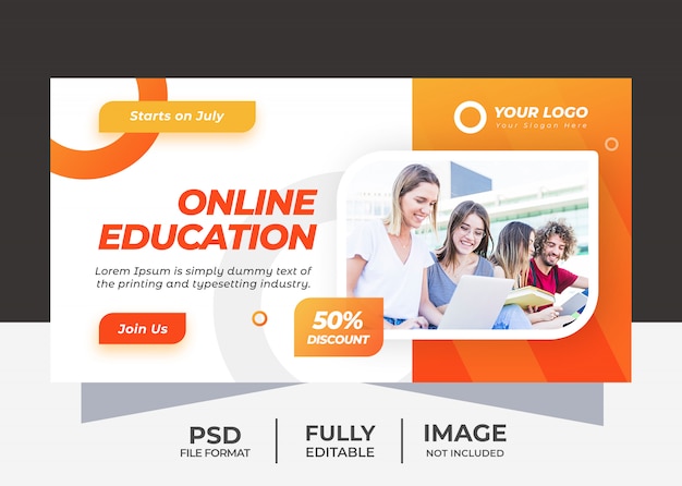 Modello di banner eudcation online