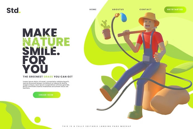 Online gardening service landing page