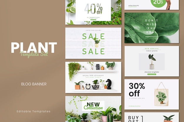 PSD online houseplant shop template psd set