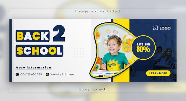 Online Kids School Education webbannerontwerp Toelating sociale media facebook omslagfoto