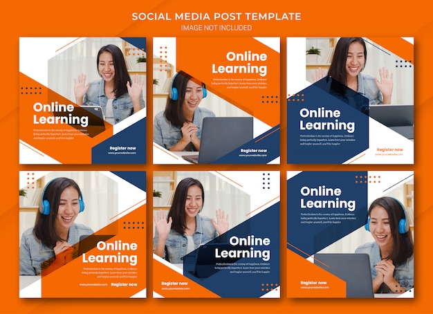 Online Learning Instagram post bundle template