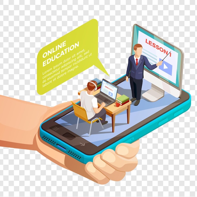 Online Learning Koncepcja izometryczna izolowana na przezroczystym tle