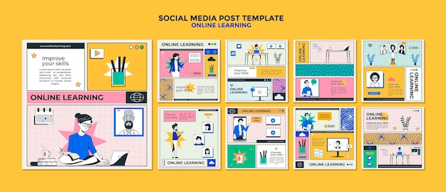 PSD online learning social media post template