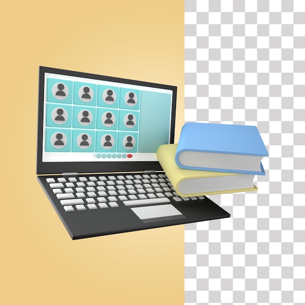 PSD online leren 3d-pictogram