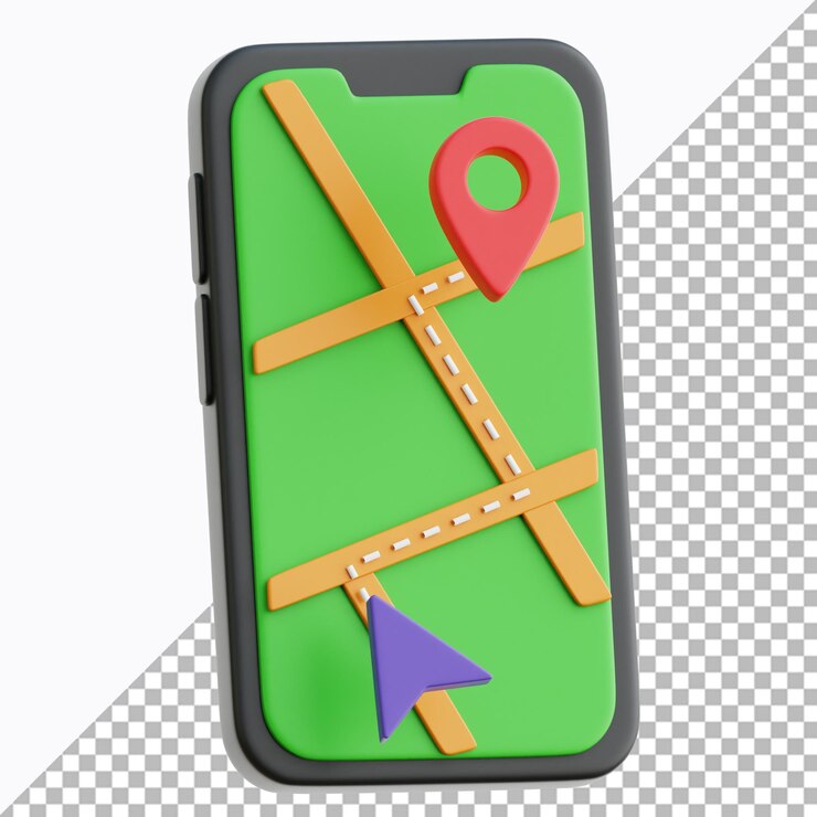 PSD online maps 3d illustration