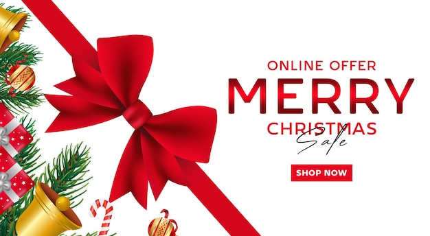 PSD online offer merry christmas special sale banner