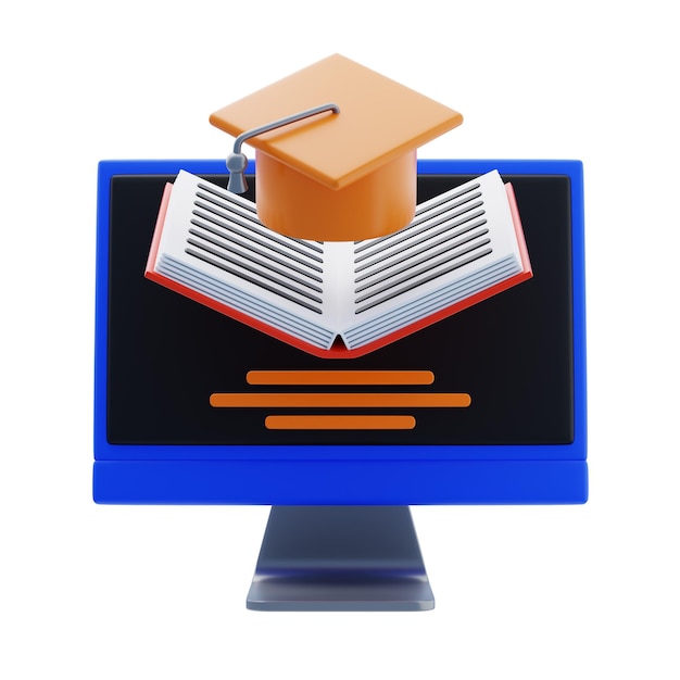 Online onderwijs en leren 3d-icone