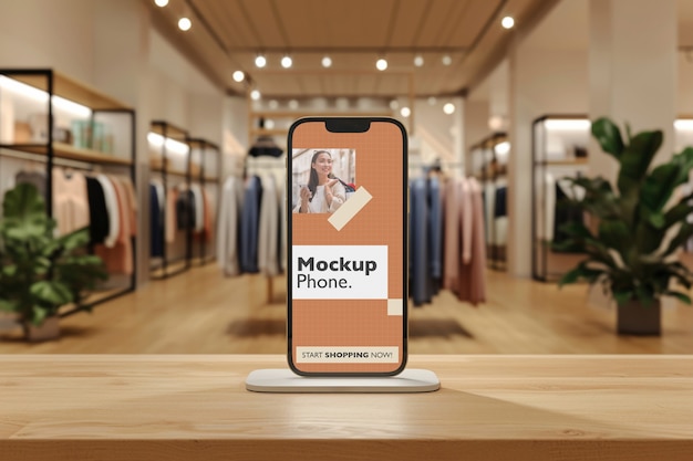 PSD mockup di un'app di acquisto al dettaglio online