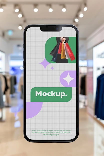 PSD online retail shopping app mockup