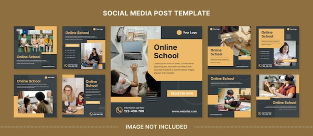 Online School Instagram Post Template Design