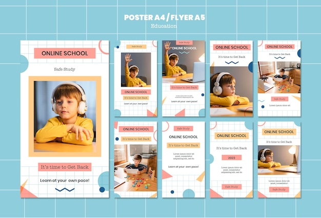 Online school instagram story templates