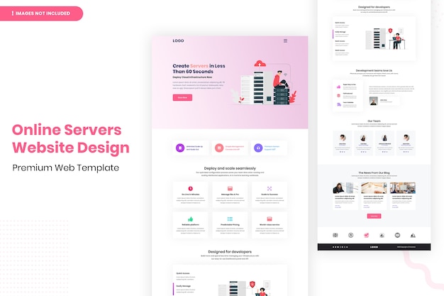 Online servers website design template