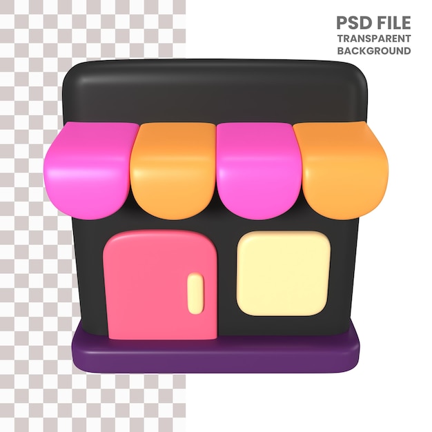 PSD online shop 3d illustration icon