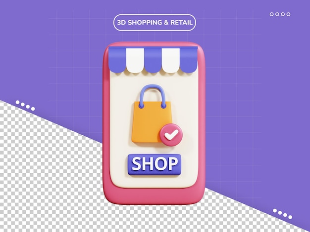 Online shopping 3d icon