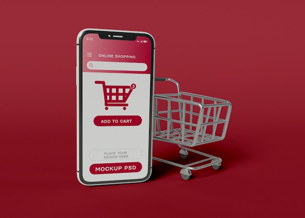 Online shopping app mockup