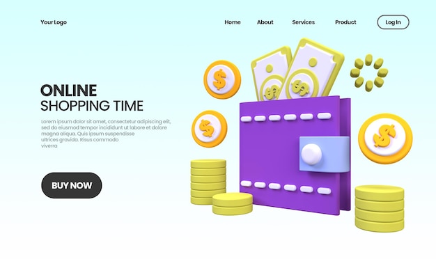 Online Shopping concept illustration Landing page template for business idea concept background