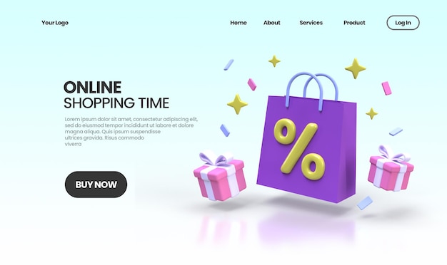 Online Shopping concept illustration Landing page template for business idea concept background