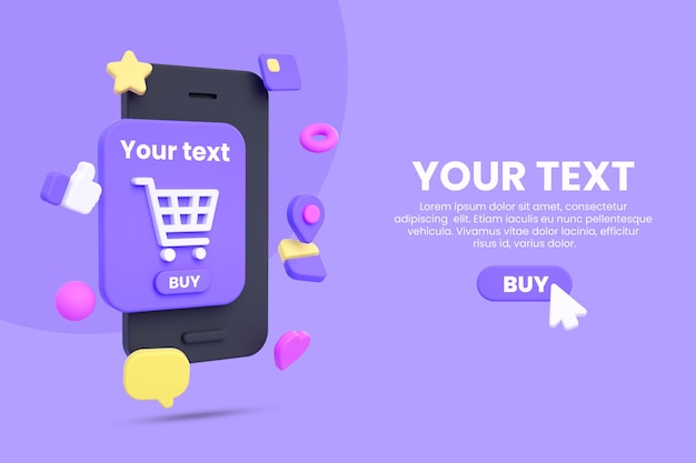 Online shopping mobile or e-commerce mockup isolated