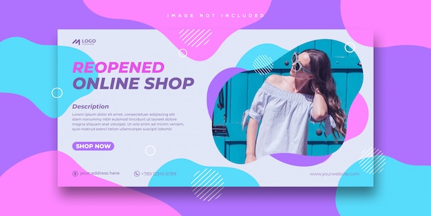 Online shopping sale banner template