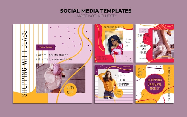 Online shopping social media post templates