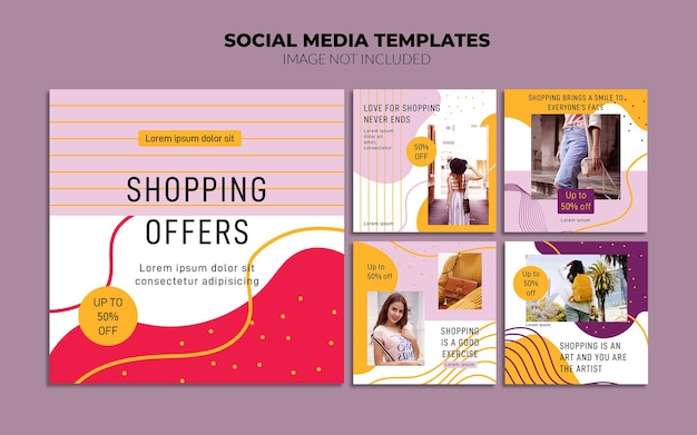 Online shopping social media post templates