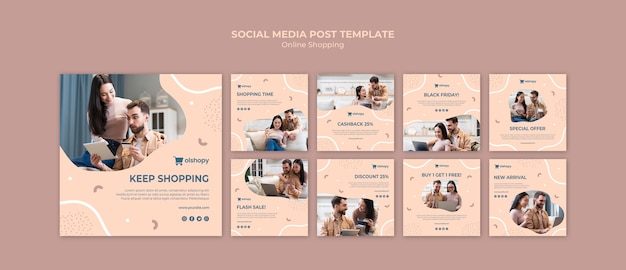 Online shopping social media post