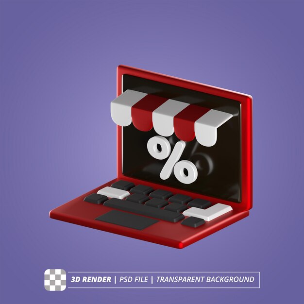 在線商店 3D RENDER 孤立圖像