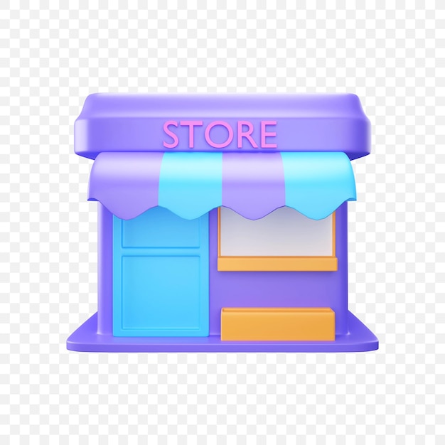 Online Store icon Isolated 3d render Illustration