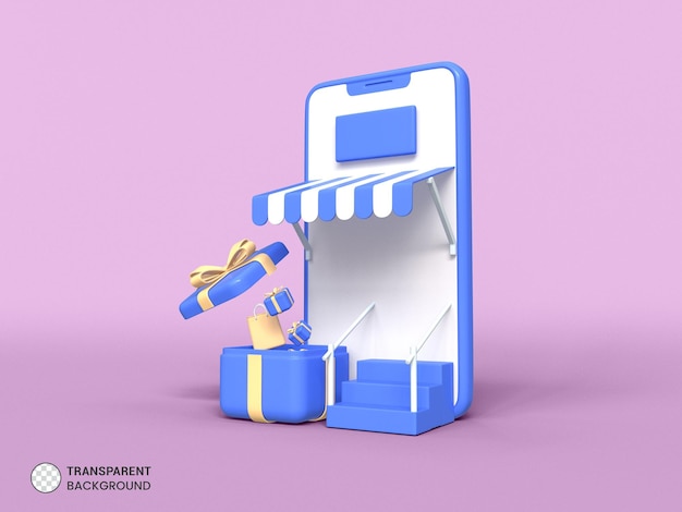 online store icon isolated 3d render illustration