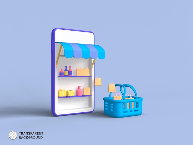 PSD online store icon isolated 3d render illustration