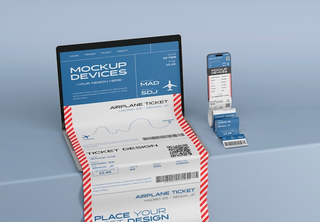 online ticket on phone mockup