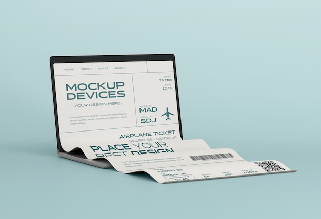 PSD online ticket on phone mockup