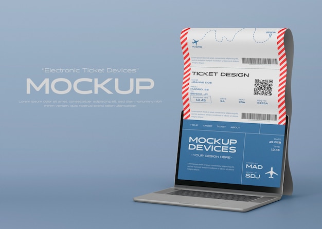 PSD online ticket on phone mockup