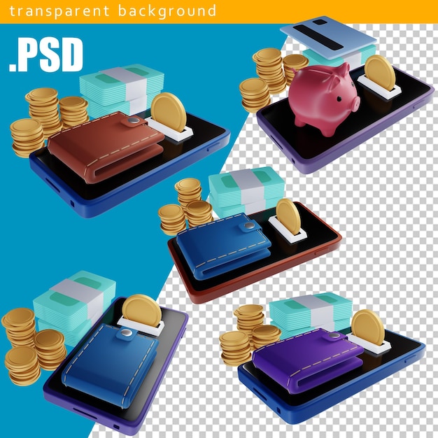 Online transaction via smartphone, sent and receive coins and online payment concept