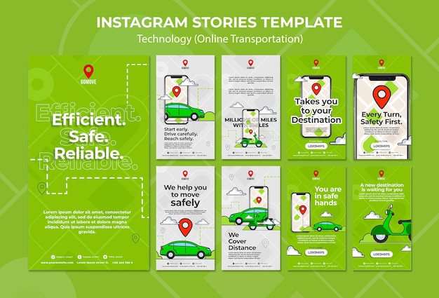 Online transportation instagram stories