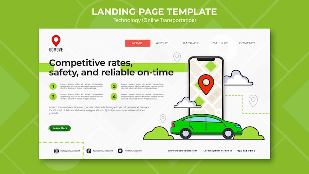 PSD online transportation landing page