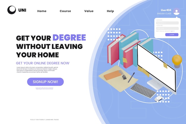 PSD online university landing page