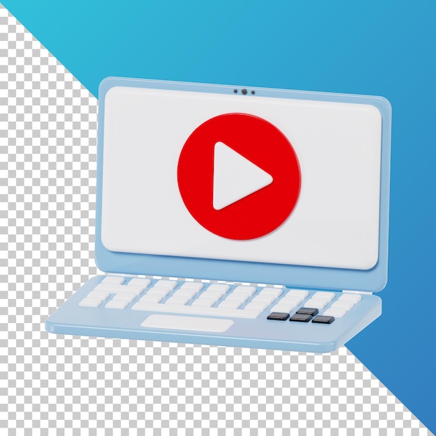 PSD online video 3d high quality render transparent background education 3d pack