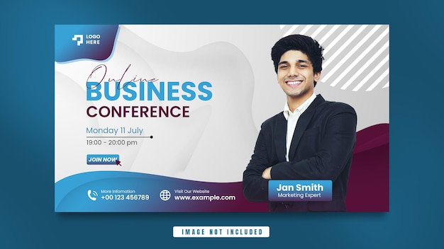 PSD online webinar business conference banner flyer template premium psd