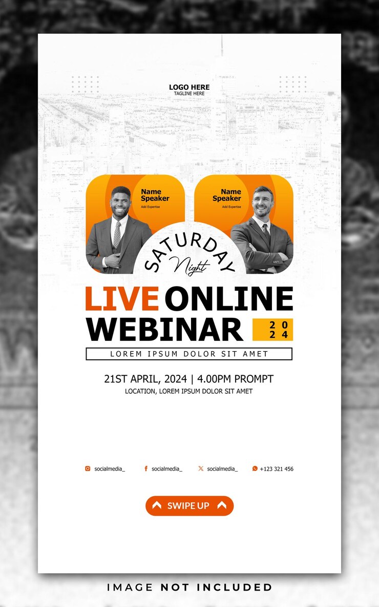 PSD online webinar instagram story and social media banner template