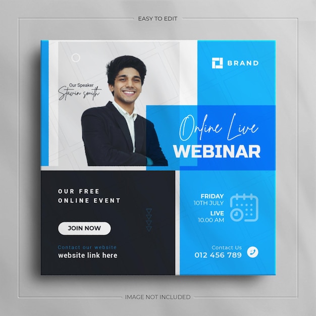 PSD online webinar poster social media instagram web banner template