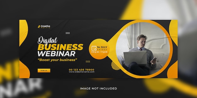 Copertina dei social media del webinar online